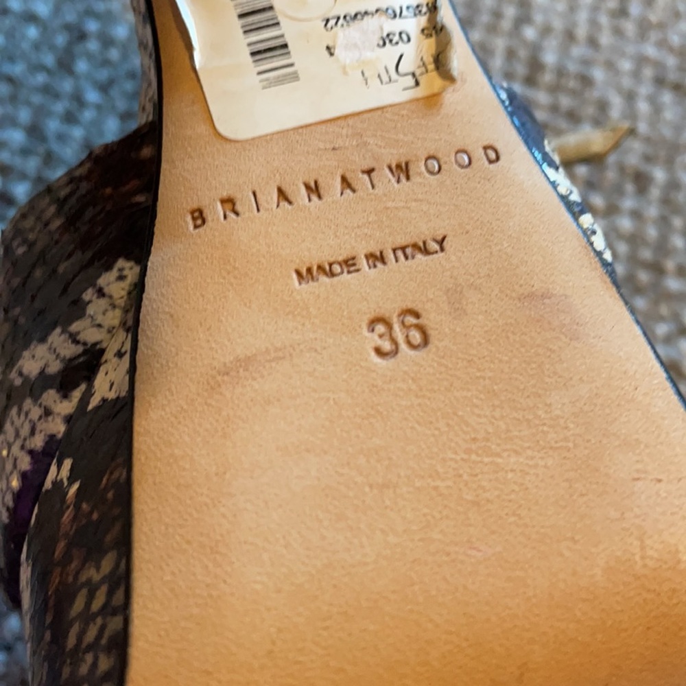 Nwt Brian Atwood Python Platform Stilettos Euro 36 - image 4